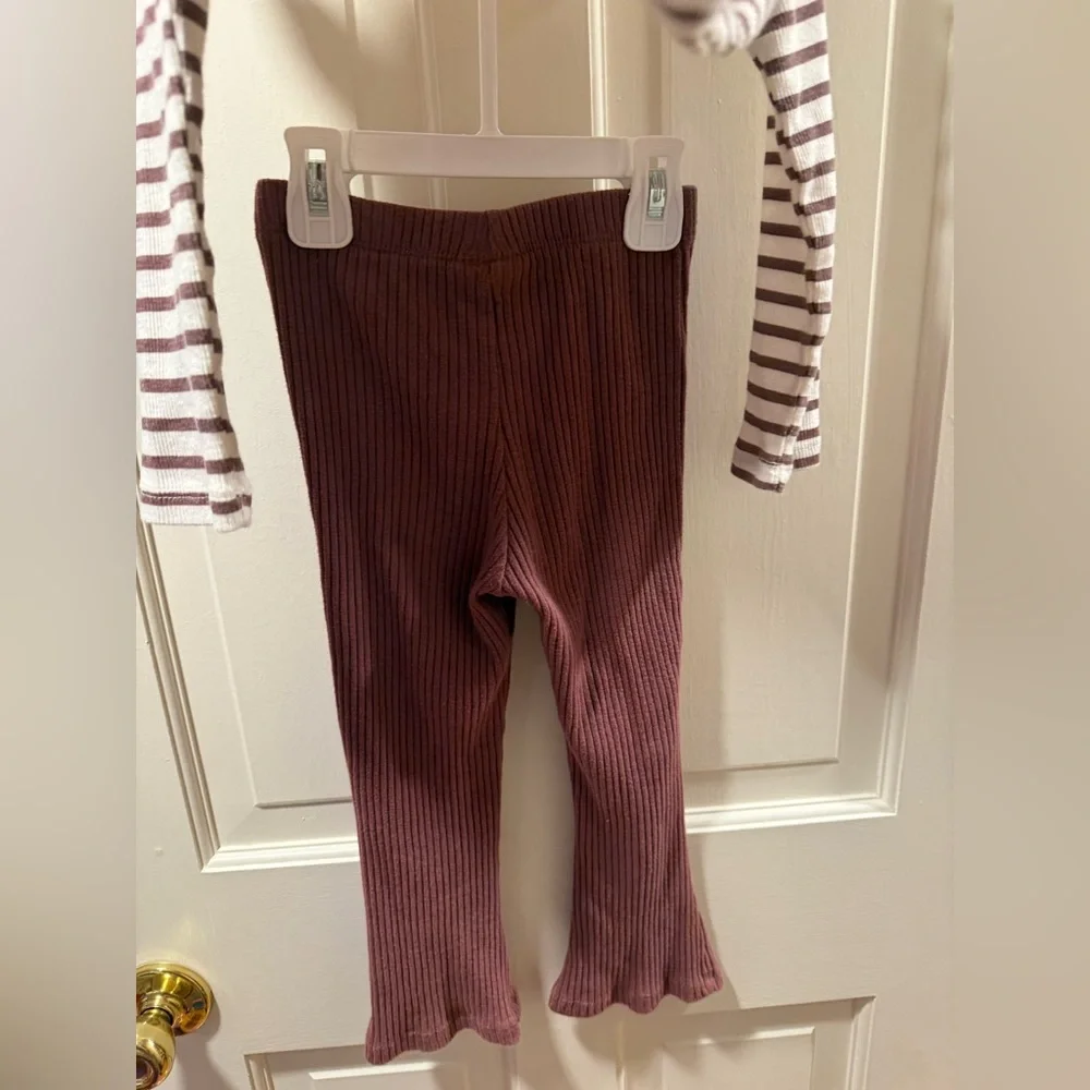 Nicole Miller Toddler Girls Brown and Cream Striped Set